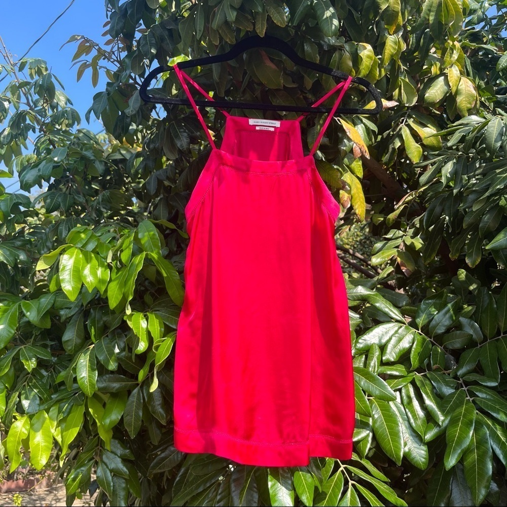 Isabel Marant fuschia pink lace trim tank top
